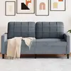 Image de vidaXL Canapé à 2 places Gris foncé 140 cm Velours
