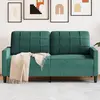 Image de vidaXL Canapé à 2 places Vert foncé 140 cm Velours