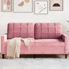 Image de vidaXL Canapé à 2 places Rose 140 cm Velours