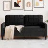 Image de vidaXL Canapé à 2 places Noir 140 cm Velours