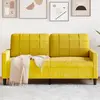 Image de vidaXL Canapé à 2 places Jaune 140 cm Velours