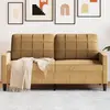 Image de vidaXL Canapé à 2 places Marron 140 cm Velours