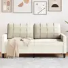 Image de vidaXL Canapé à 2 places Crème 140 cm Velours