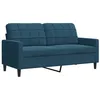 Image de vidaXL Canapé à 2 places Bleu 140 cm Velours
