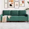 Image de vidaXL Canapé à 3 places Vert foncé 180 cm Velours