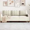Image de vidaXL Canapé à 3 places Crème 180 cm Velours