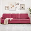 Image de vidaXL Canapé à 3 places Rouge bordeaux 210 cm Velours