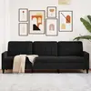 Image de vidaXL Canapé à 3 places Noir 210 cm Velours
