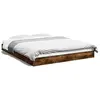 Image de vidaXL Cadre de lit sans matelas chêne fumé 160x200 cm bois ingénierie