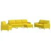Image de vidaXL Ensemble de canapés 4 pcs avec repose-pied jaune clair tissu