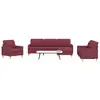 Image de vidaXL Ensemble de canapés 4 pcs avec repose-pied rouge bordeaux tissu