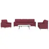 Image de vidaXL Ensemble de canapés 3 pcs coussins décoratifs bordeaux tissu