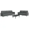 Image de vidaXL Ensemble de canapés 2 pcs gris foncé tissu
