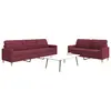 Image de vidaXL Ensemble de canapés 2 pcs rouge bordeaux tissu