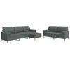 Image de vidaXL Ensemble de canapés 3 pcs repose-pied et coussins décoratifs