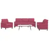 Image de vidaXL Ensemble de canapés 3 pcs avec coussins Rouge bordeaux Velours