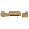 Image de vidaXL Ensemble de canapés 3 pcs avec coussins Marron Velours