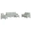 Image de vidaXL 4-delige Loungeset met kussens fluweel lichtgrijs