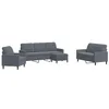 Image de vidaXL 4-delige Loungeset met kussens fluweel donkergrijs