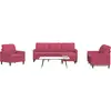 Image de vidaXL Ensemble de canapés 4 pcs avec coussins Rouge bordeaux Velours