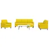 Image de vidaXL Ensemble de canapés 4 pcs avec coussins Jaune Velours