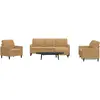 Image de vidaXL Ensemble de canapés 4 pcs avec coussins Marron Velours