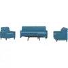 Image de vidaXL Ensemble de canapés 4 pcs avec coussins Bleu Velours