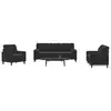 Image de vidaXL Ensemble de canapés 3pcs et coussins et traversins noir velours