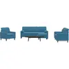 Image de vidaXL Ensemble de canapés 4pcs et coussins et traversins bleu velours