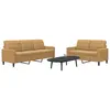 Image de vidaXL Ensemble de canapés 2 pcs avec coussins Marron Velours