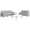 Image de vidaXL Ensemble de canapés 3 pcs avec coussins Gris clair Velours