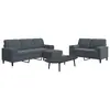 Image de vidaXL Ensemble de canapés 3 pcs avec coussins Gris foncé Velours