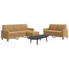 Image de vidaXL Ensemble de canapés 3 pcs avec coussins Marron Velours