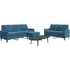 Image de vidaXL Ensemble de canapés 3 pcs avec coussins Bleu Velours