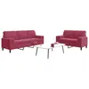 Image de vidaXL Ensemble de canapés 2 pcs avec coussins et traversins velours