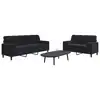 Image de vidaXL Ensemble de canapés 2pcs et coussins et traversins noir velours
