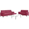 Image de vidaXL Ensemble de canapés 3 pcs avec coussins et traversins velours