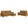 Image de vidaXL 3-delige Loungeset met kussens en bolsters fluweel bruin