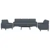 Image de vidaXL Ensemble de canapés 3 pcs avec coussins Gris foncé Velours