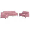 Image de vidaXL 3-delige Loungeset met kussens fluweel roze