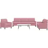 Image de vidaXL Ensemble de canapés 3 pcs avec coussins Rose Velours