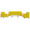 Image de vidaXL Ensemble de canapés 3 pcs avec coussins Jaune Velours
