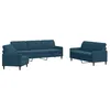 Image de vidaXL 3-delige Loungeset met kussens fluweel blauw