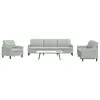 Image de vidaXL Ensemble de canapés 4 pcs avec coussins Gris clair Velours