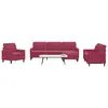 Image de vidaXL Ensemble de canapés 4 pcs avec coussins Rouge bordeaux Velours