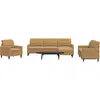 Image de vidaXL Ensemble de canapés 4 pcs avec coussins Marron Velours