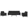 Image de vidaXL Ensemble de canapés 3pcs et coussins et traversins noir velours