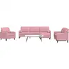 Image de vidaXL Ensemble de canapés 4pcs et coussins et traversins rose velours