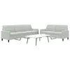 Image de vidaXL Ensemble de canapés 2 pcs avec coussins Gris clair Velours