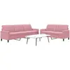Image de vidaXL Ensemble de canapés 2 pcs avec coussins Rose Velours